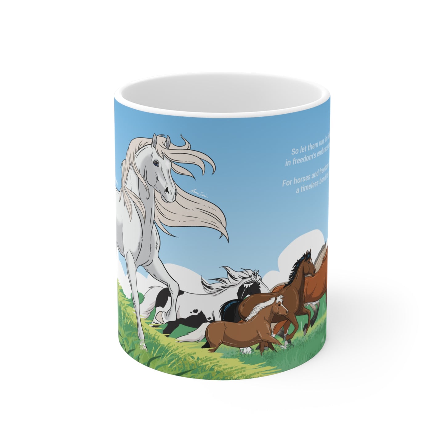 Freedom, Wild horses Mug / White