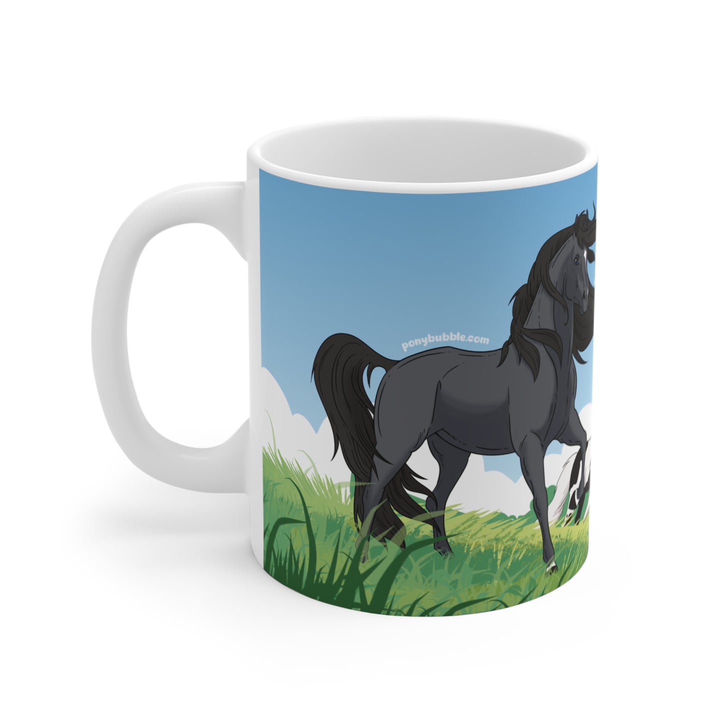 Freedom, Wild horses Mug / Black