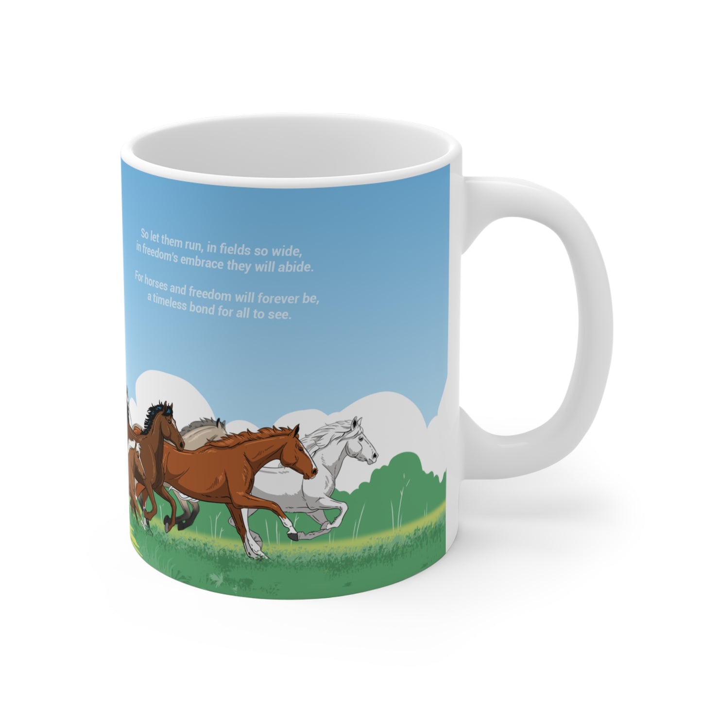 Freedom, Wild horses Mug / White