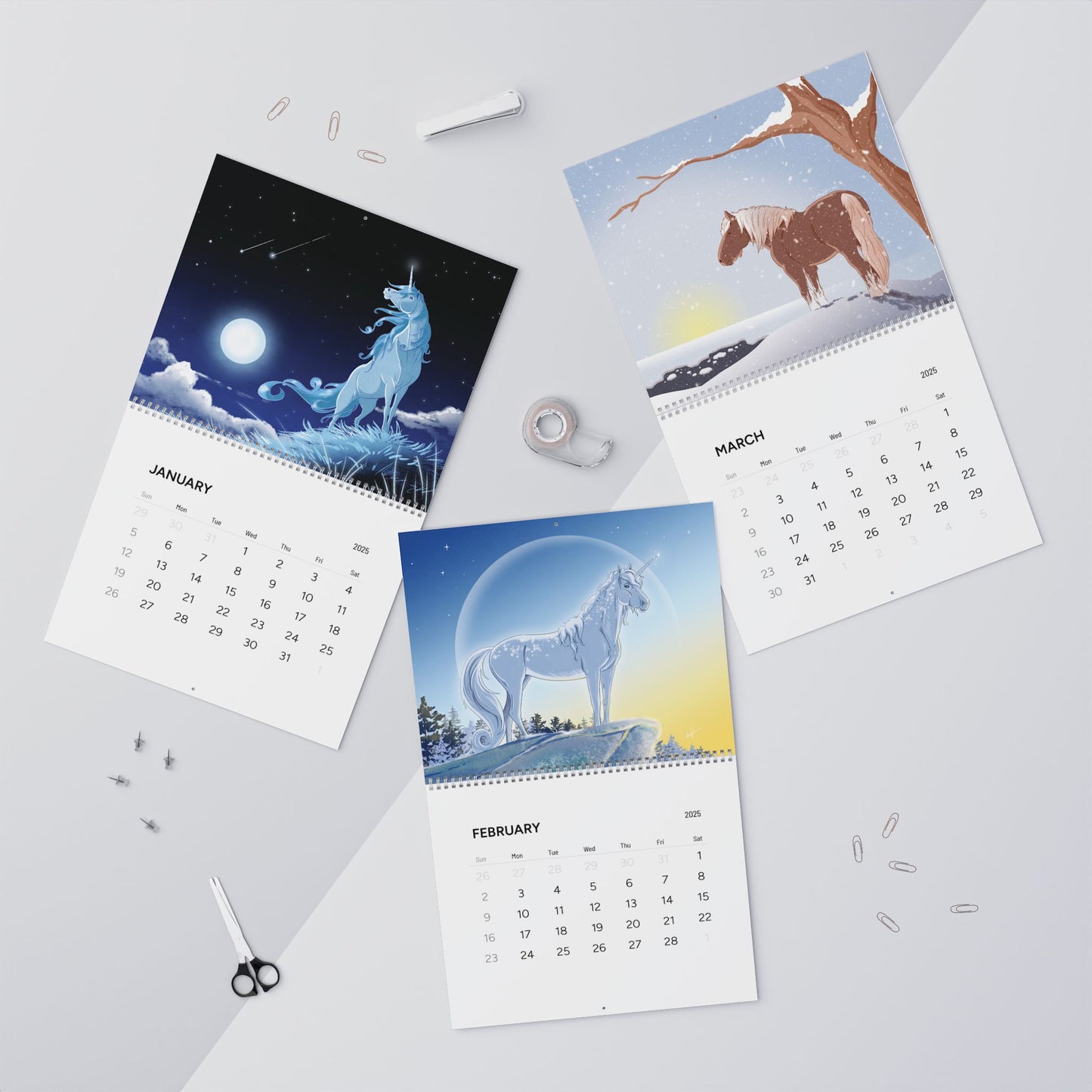 Horses and Unicorns Calendar 2025