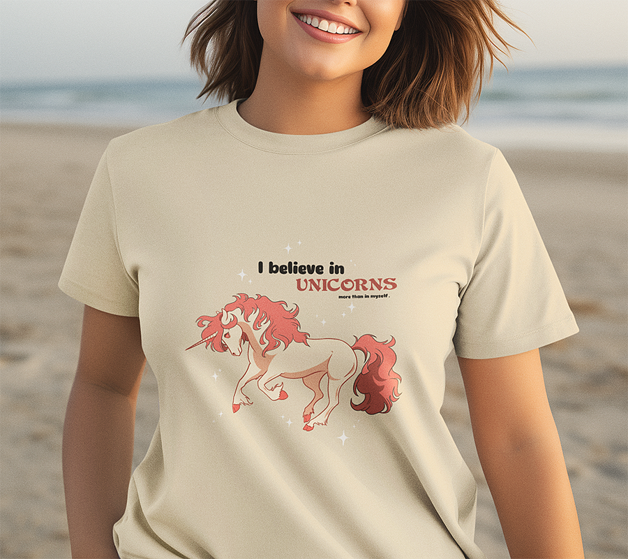 I believe in UNICORNS more than in myself (Pink) - Organic T-Shirt