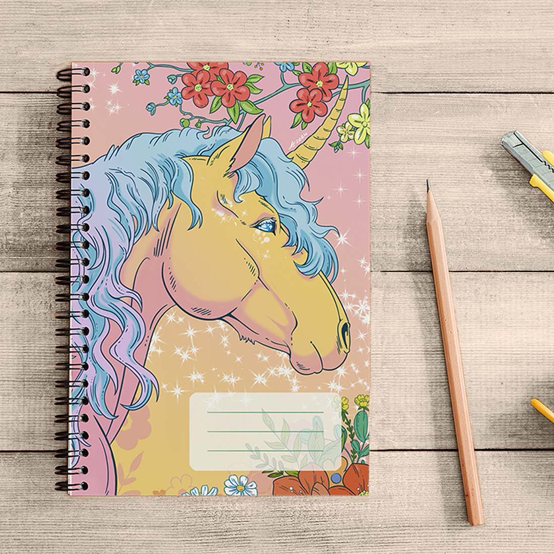 Blue Maned Beauty Unicorn Notebook